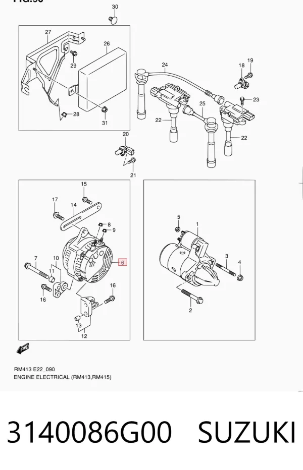Alternador 3140086G00 Suzuki