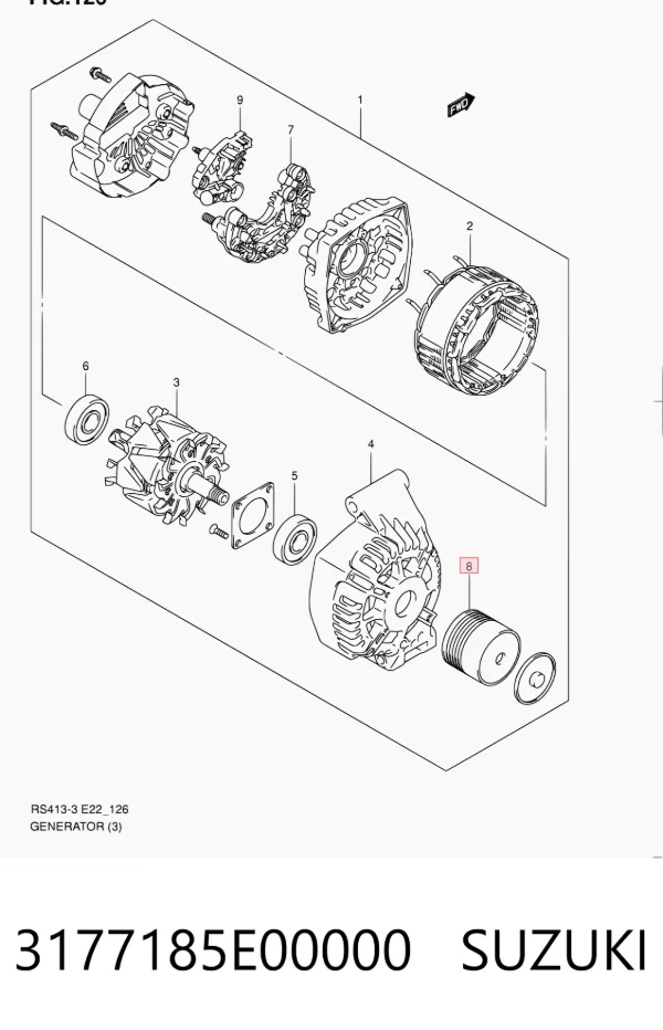 Polea alternador 3177185E00000 Suzuki