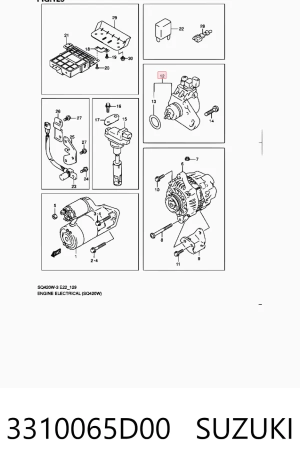 Sensor de árbol de levas 3310065D00 Suzuki