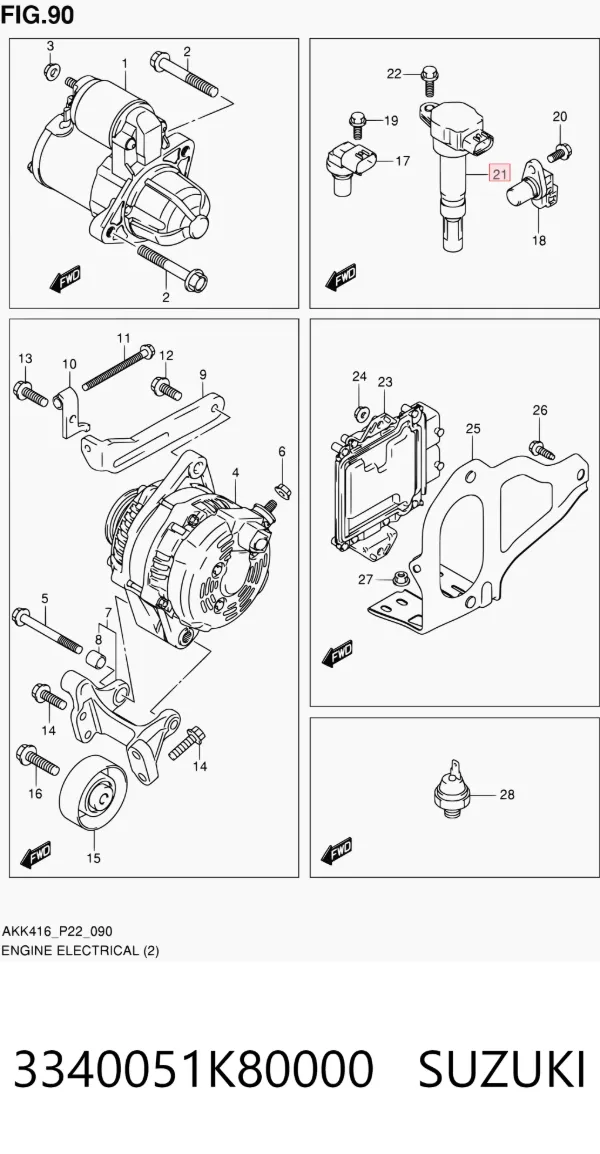 Bobina 3340051K80000 Suzuki