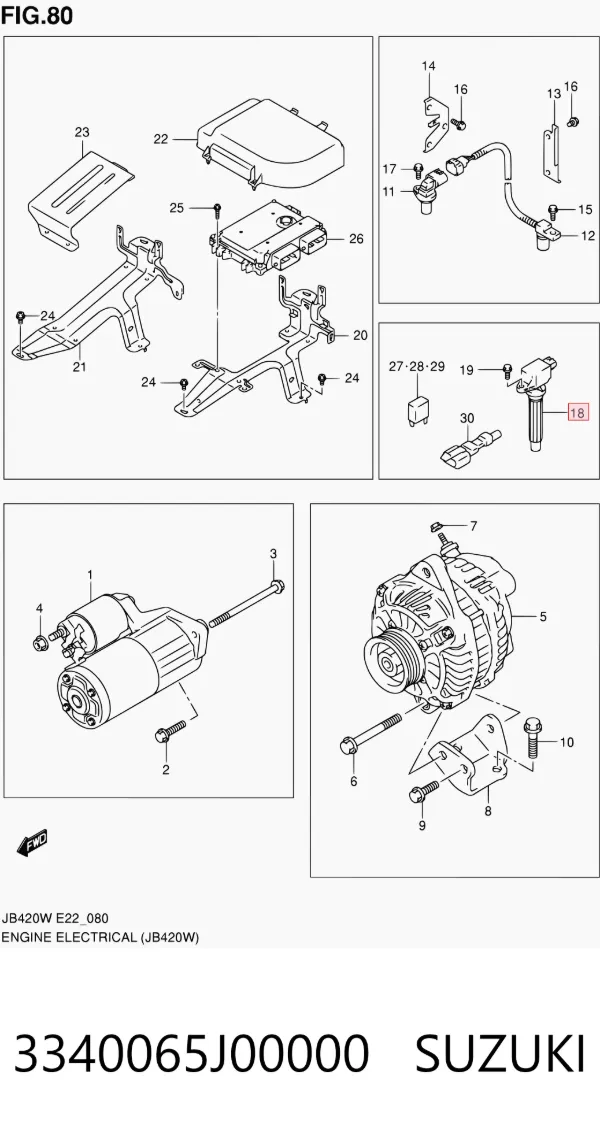 Bobina 3340065J00000 Suzuki