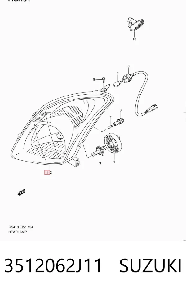 Faro derecho 3512062J11 Suzuki