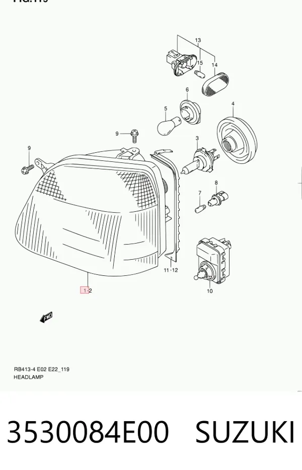 Faro derecho 3530084E00 Suzuki