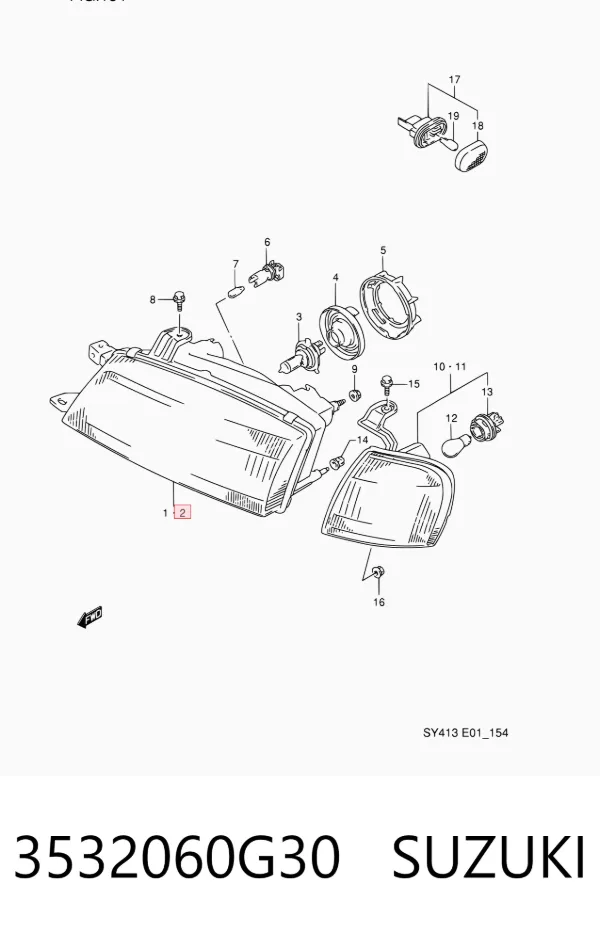 Faro derecho 3532060G30 Suzuki
