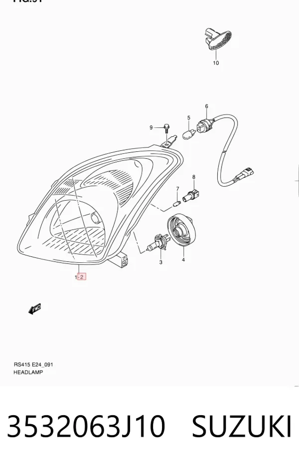 Faro izquierdo 3532063J10 Suzuki
