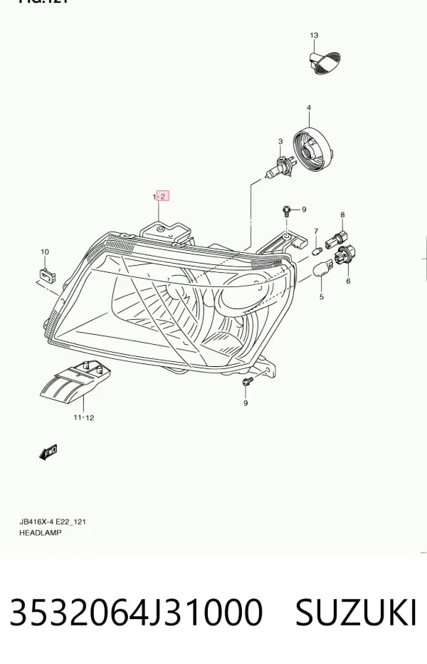 Faro izquierdo 3532064J31000 Suzuki