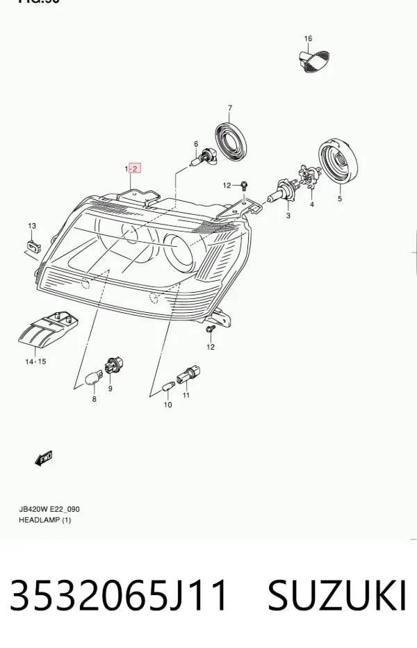 Faro izquierdo 3532065J11 Suzuki