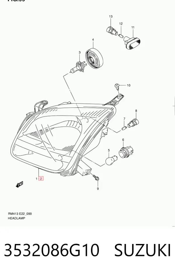 Faro izquierdo 3532086G10 Suzuki
