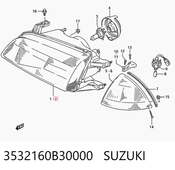 Faro izquierdo Suzuki Swift II