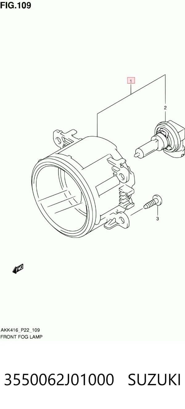 Faro antiniebla izquierdo y derecho 3550062J01000 Suzuki