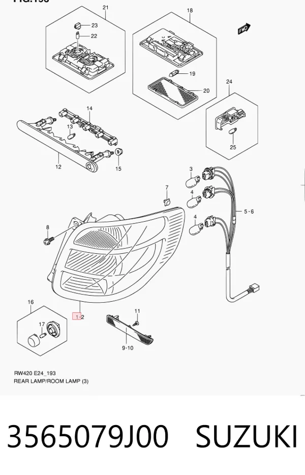 Piloto trasero derecho 3565079J00 Suzuki