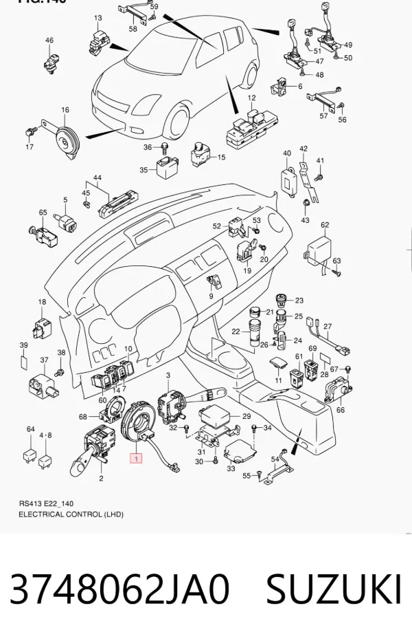 Anillo AIRBAG 3748062JA0 Suzuki