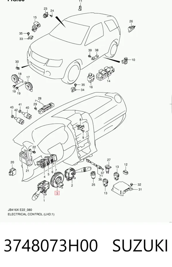 Anillo AIRBAG 3748073H00 Suzuki