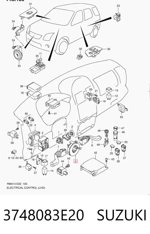 Anillo AIRBAG 3748083E20 Suzuki