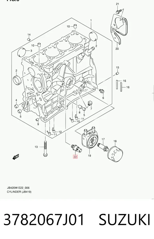 Sensor de presión de aceite 3782067J01 Suzuki