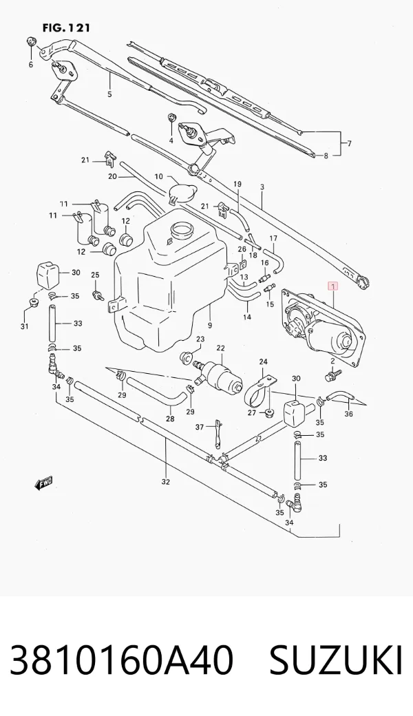Motor limpiaparabrisas 3810160A40 Suzuki