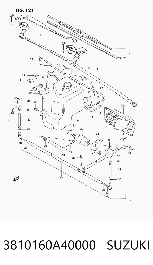 Motor limpiaparabrisas 3810160A40000 Suzuki