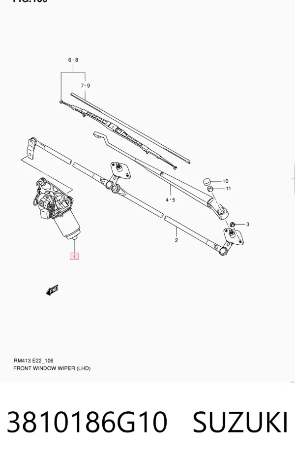 Motor limpiaparabrisas 3810186G10 Suzuki