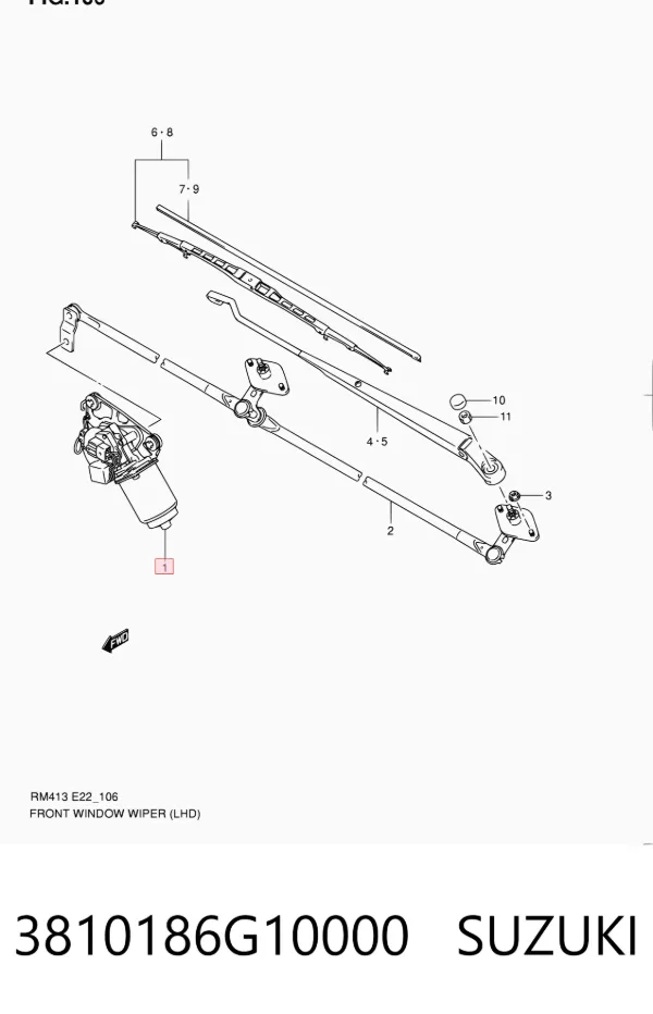 Motor limpiaparabrisas 3810186G10 Subaru