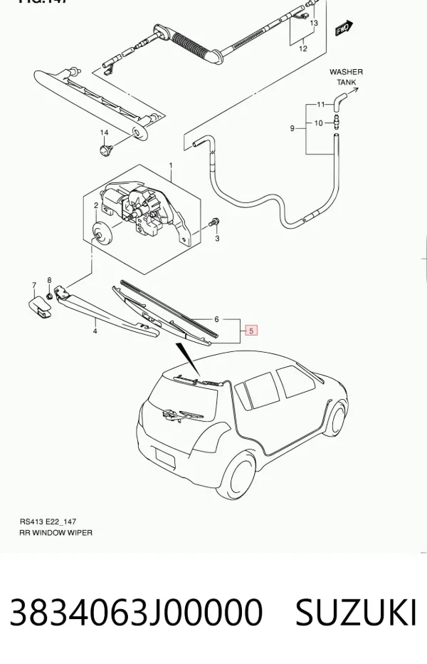 Limpiaparabrisas traseros 3834063J00000 Suzuki
