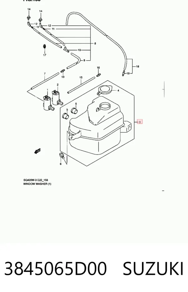 Depósito de limpiaparabrisas 3845065D00 Suzuki