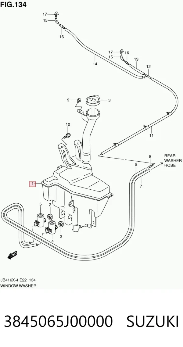 Depósito de limpiaparabrisas Suzuki Grand Vitara JB