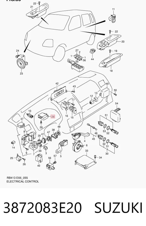 Módulo de la dirección asistida eléctrica 3872083E20 Suzuki