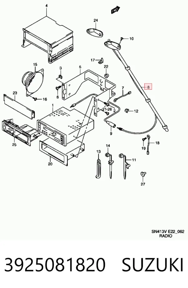 Antena Suzuki Jimny SN, JB