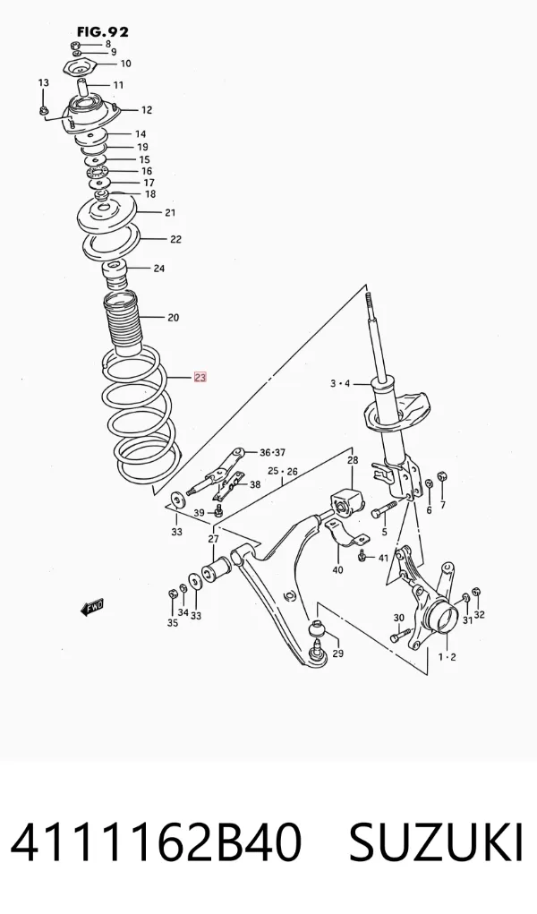 Muelle delantero 4111162B40 Suzuki