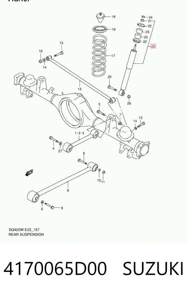 Amortiguador trasero 4170065D00 Suzuki