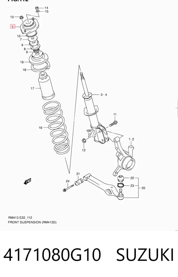 Soporte del amortiguador delantero 4171080G10 Suzuki