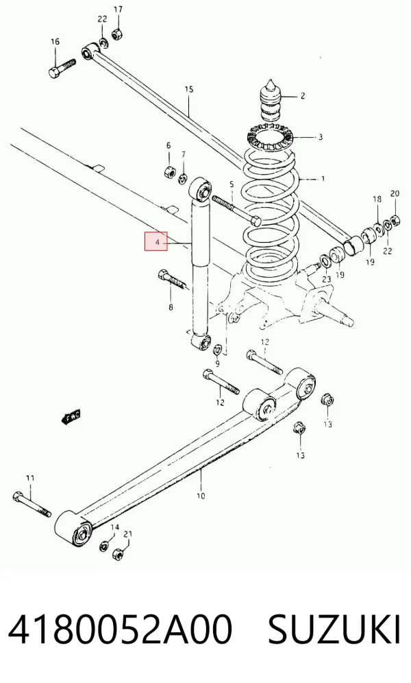 Amortiguador trasero 4180052A00 Suzuki