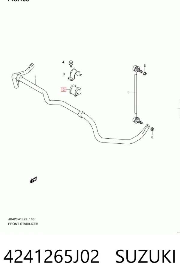 Buje de barra estabilizadora delantera 4241265J02 Suzuki