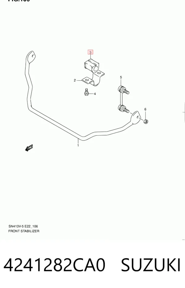 Buje de barra estabilizadora delantera 4241282CA0 Suzuki