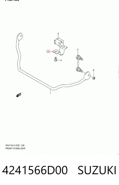 Abrazadera de la bieleta estabilizadora delantera SUZUKI 4241566D00