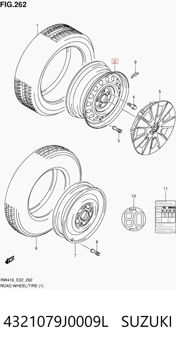 Llantas de acero (Estampado) 4321079J0009L Suzuki
