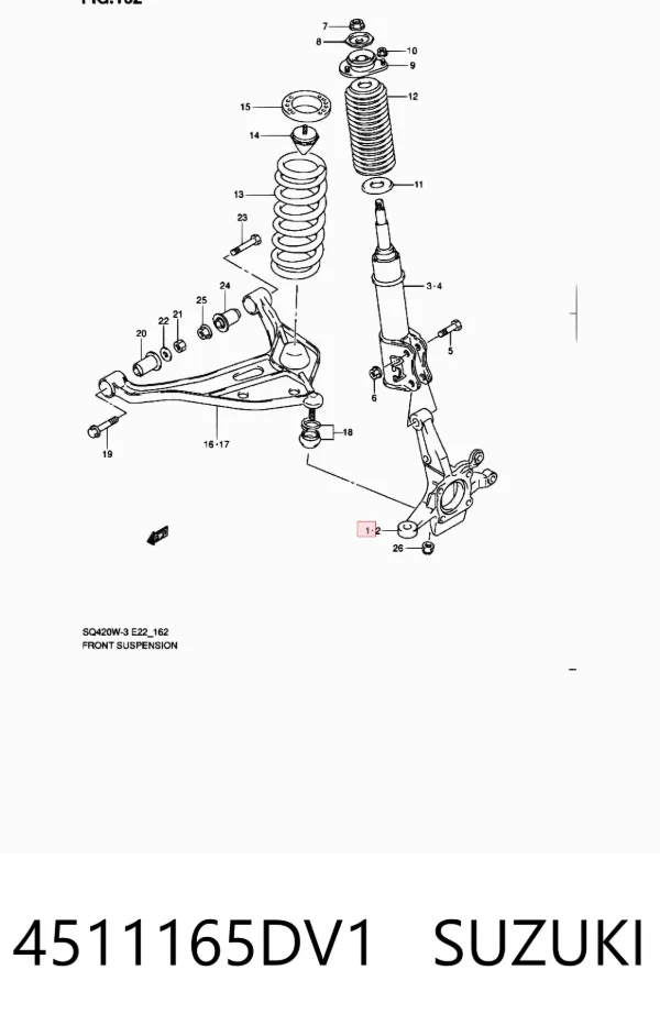 Mangueta delantera derecha 4511165DV1 Suzuki