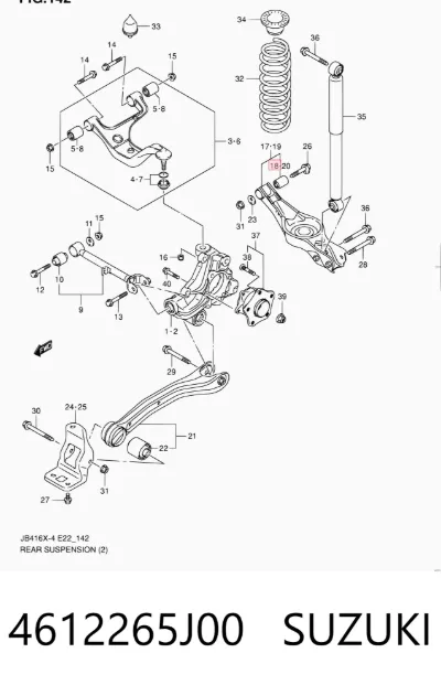 Buje del brazo inferior trasero SUZUKI 4612265J00