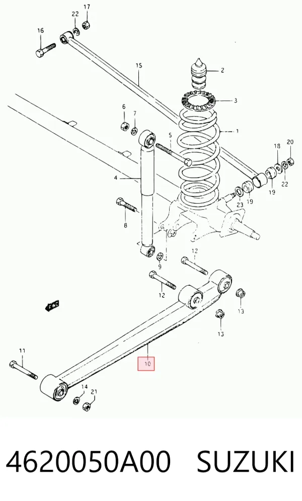 Brazo inferior izquierdo/derecho de suspensión delantera 4620050A00 Suzuki