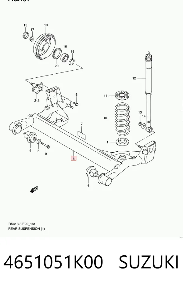 Puente trasero 4651051K00 Suzuki