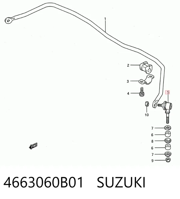 Bieleta estabilizadora delantera 4663060B01 Suzuki