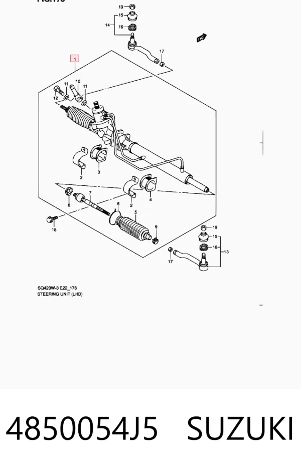Cremallera de dirección 4850054J5 Suzuki