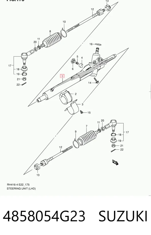 Cremallera de dirección 4858054G23 Suzuki