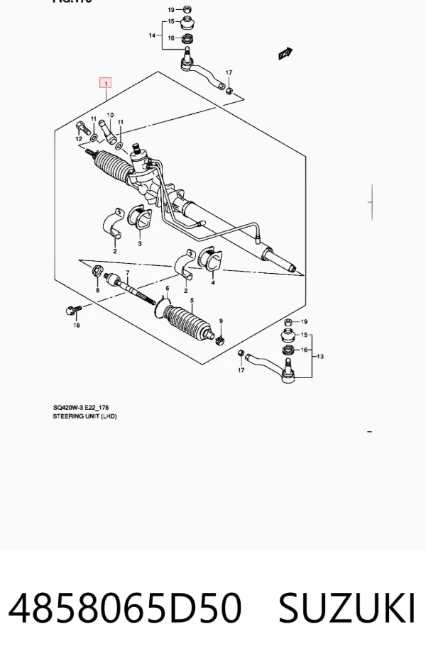 Cremallera de dirección 4858065D50 Suzuki