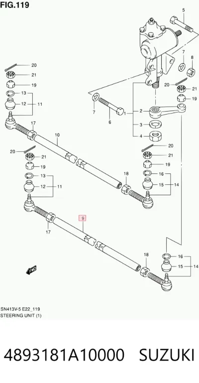 Barra de dirección derecha SUZUKI 4893181A10000