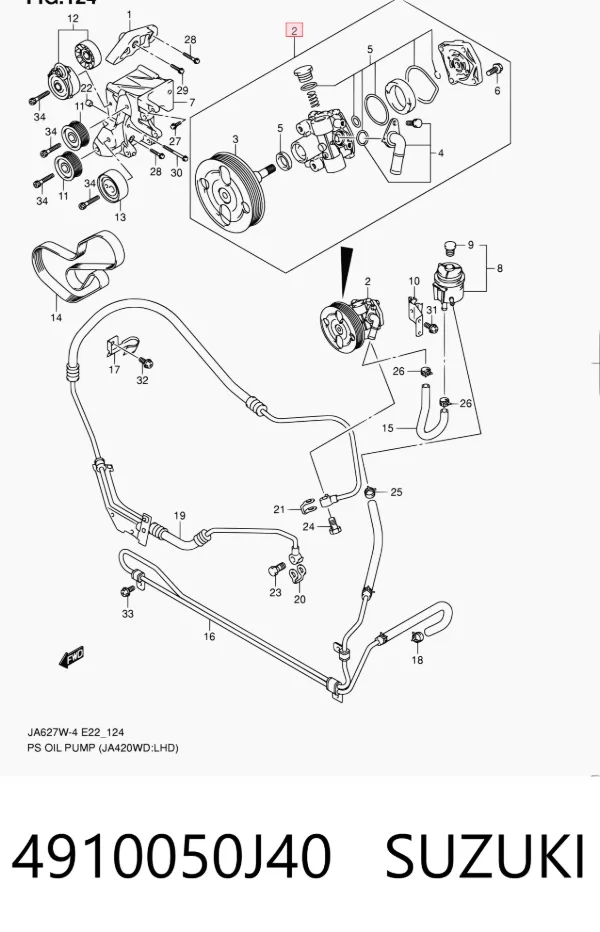 Bomba de dirección 4910050J40 Suzuki