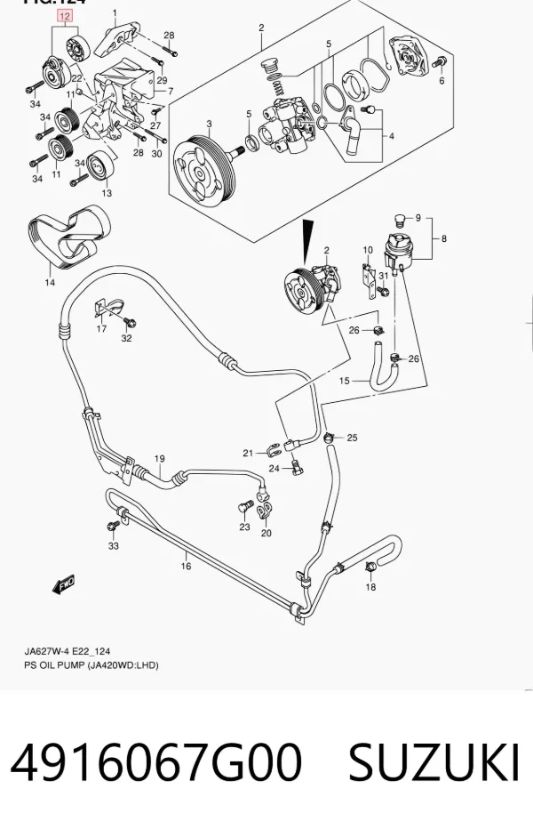 Tensor de correa poli V 4916067G00 Suzuki