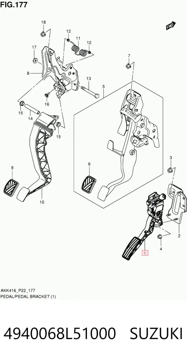 Pedal del acelerador Suzuki Vitara LY