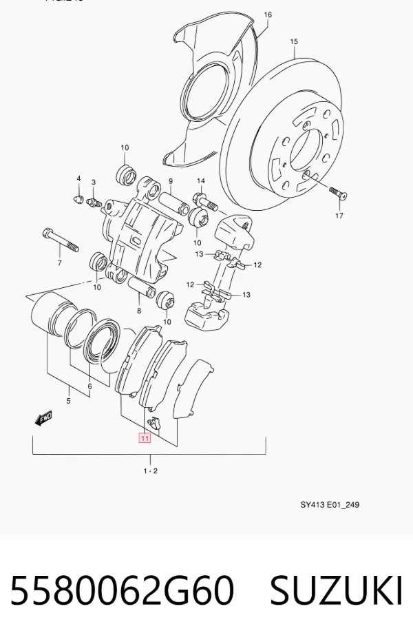 Pastillas de freno 5580062G60 Suzuki