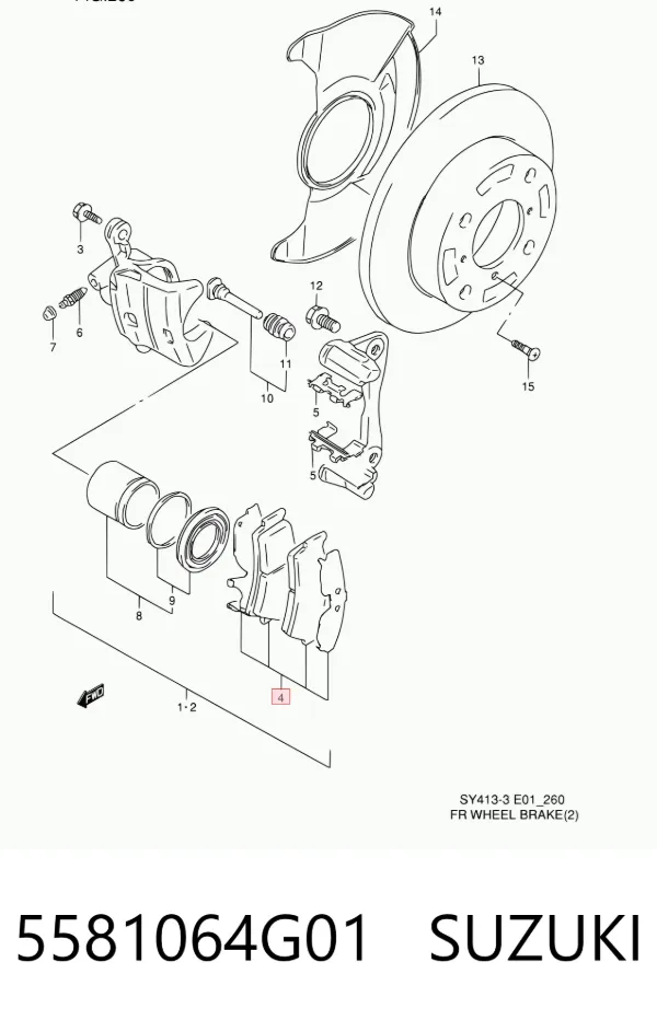 Pastillas de freno 5581064G01 Suzuki